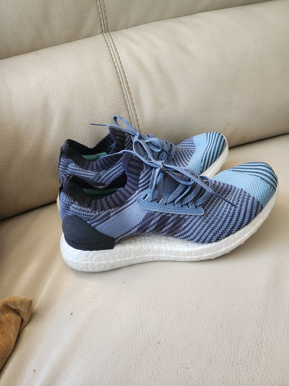 adidas Women's Knit Running Sneakers - Light Blue and Black